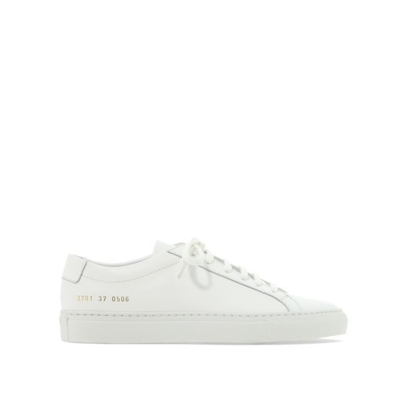 Common Projects White Calf Leather Sneakers With Minimalist Design - NWT - Picture 1 of 5